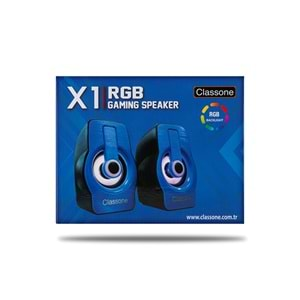 Classone Hoparlör 1+1 USB RGB X1 Blue